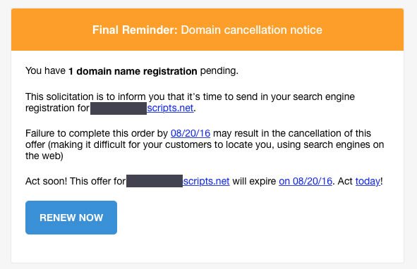 domain scam